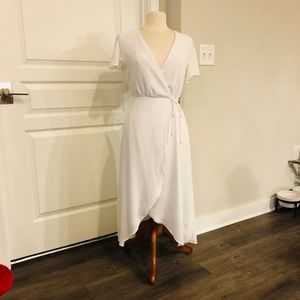 Everly White Wrap Dress